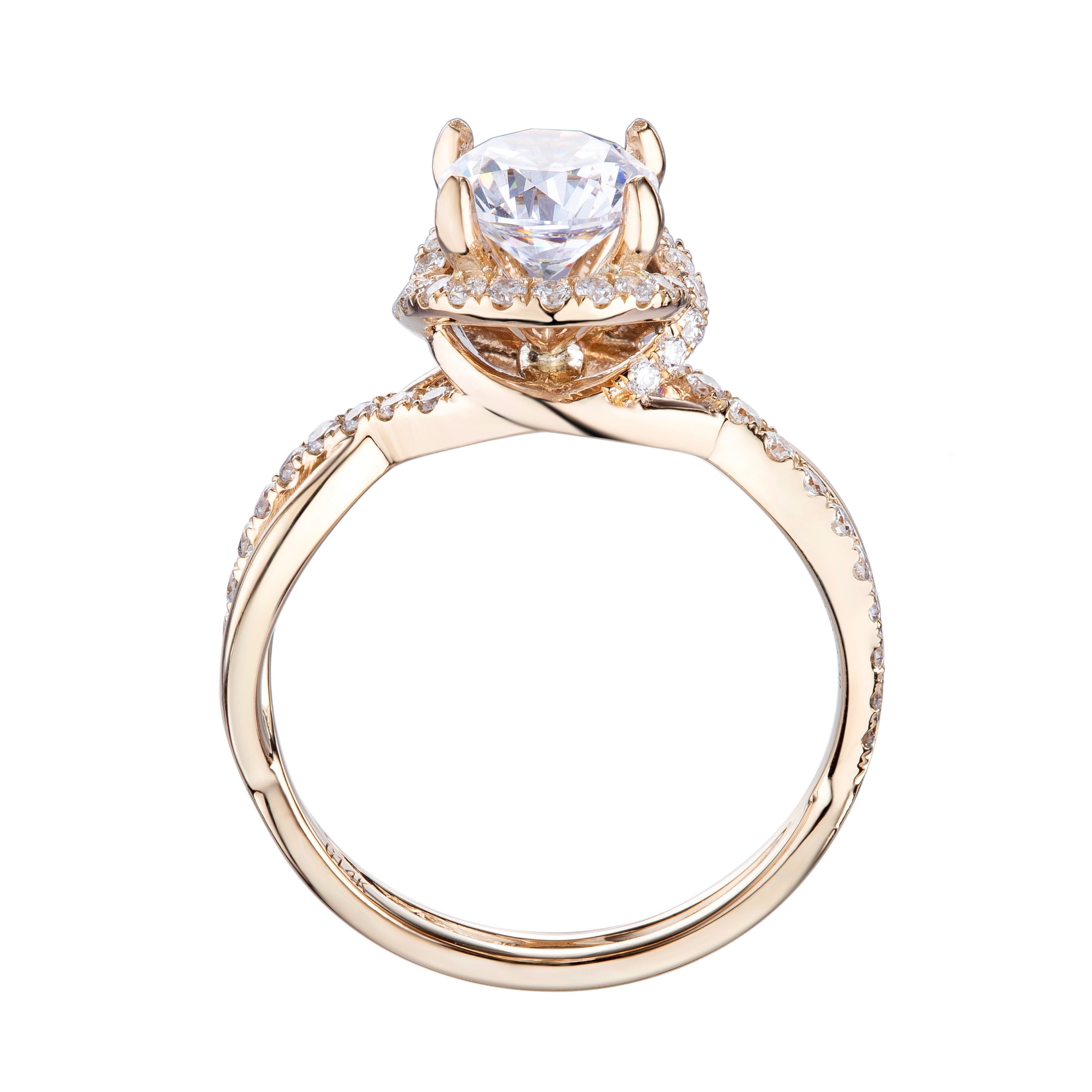 split shank halo engagement ring