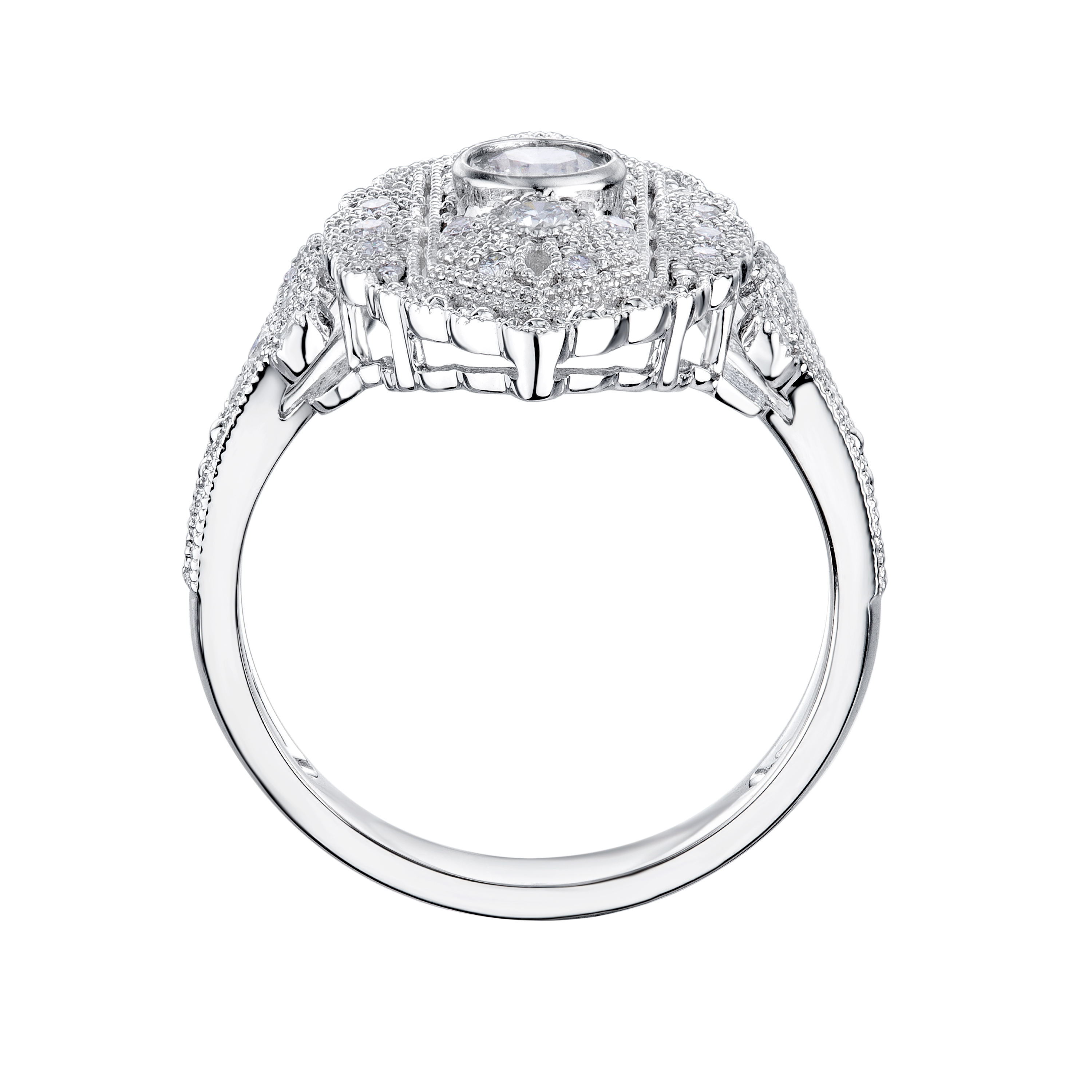 engrave pattern milgrain engagement ring