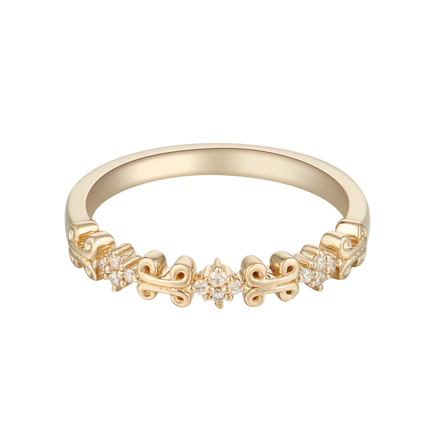 14K Yellow Gold Diamond Band