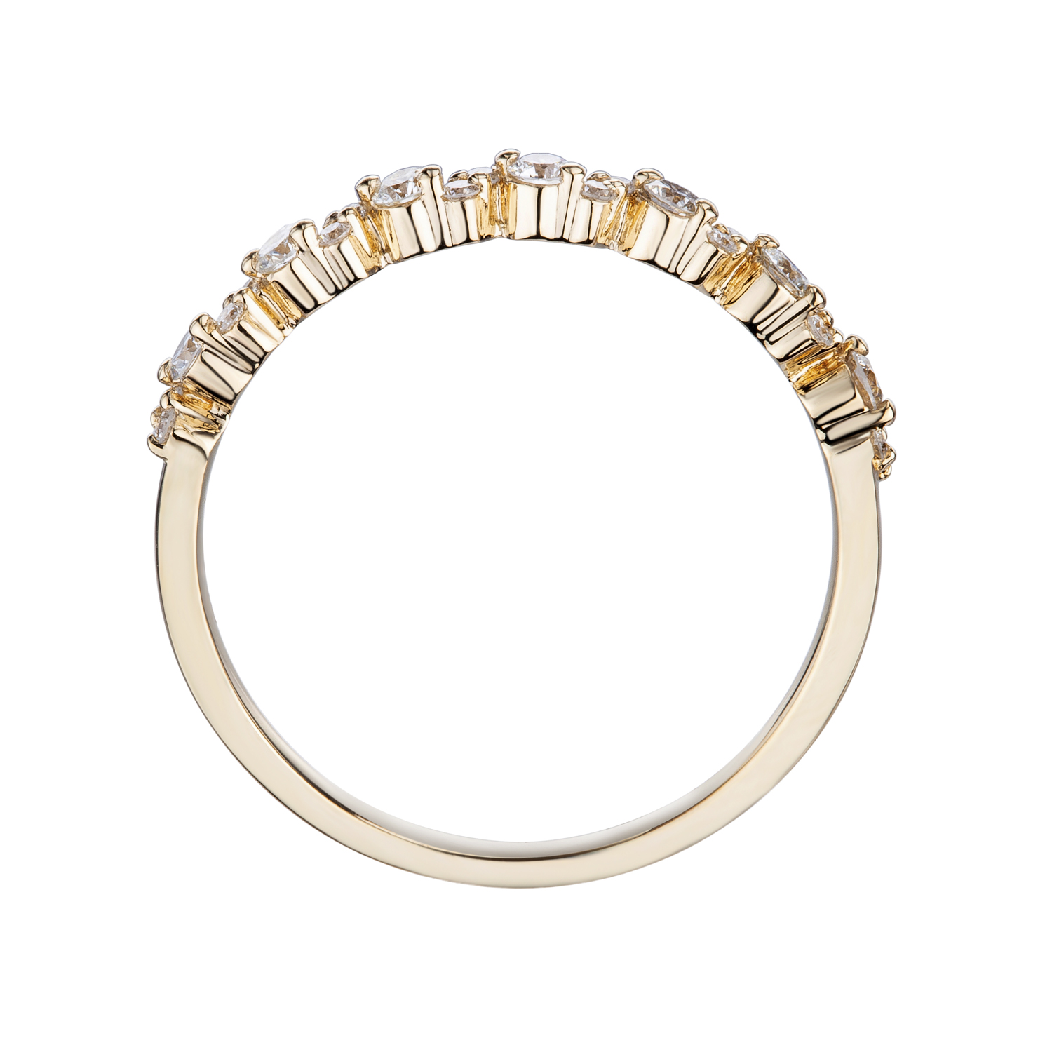 14K Yellow Gold diamond stacking ring