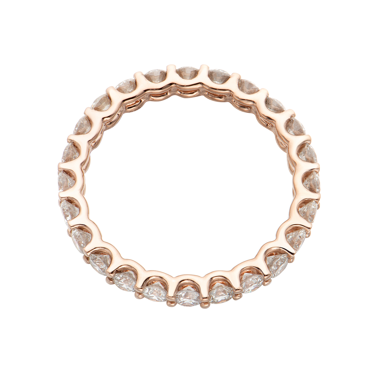 14K Rose Gold Diamond Eternity Wedding Band