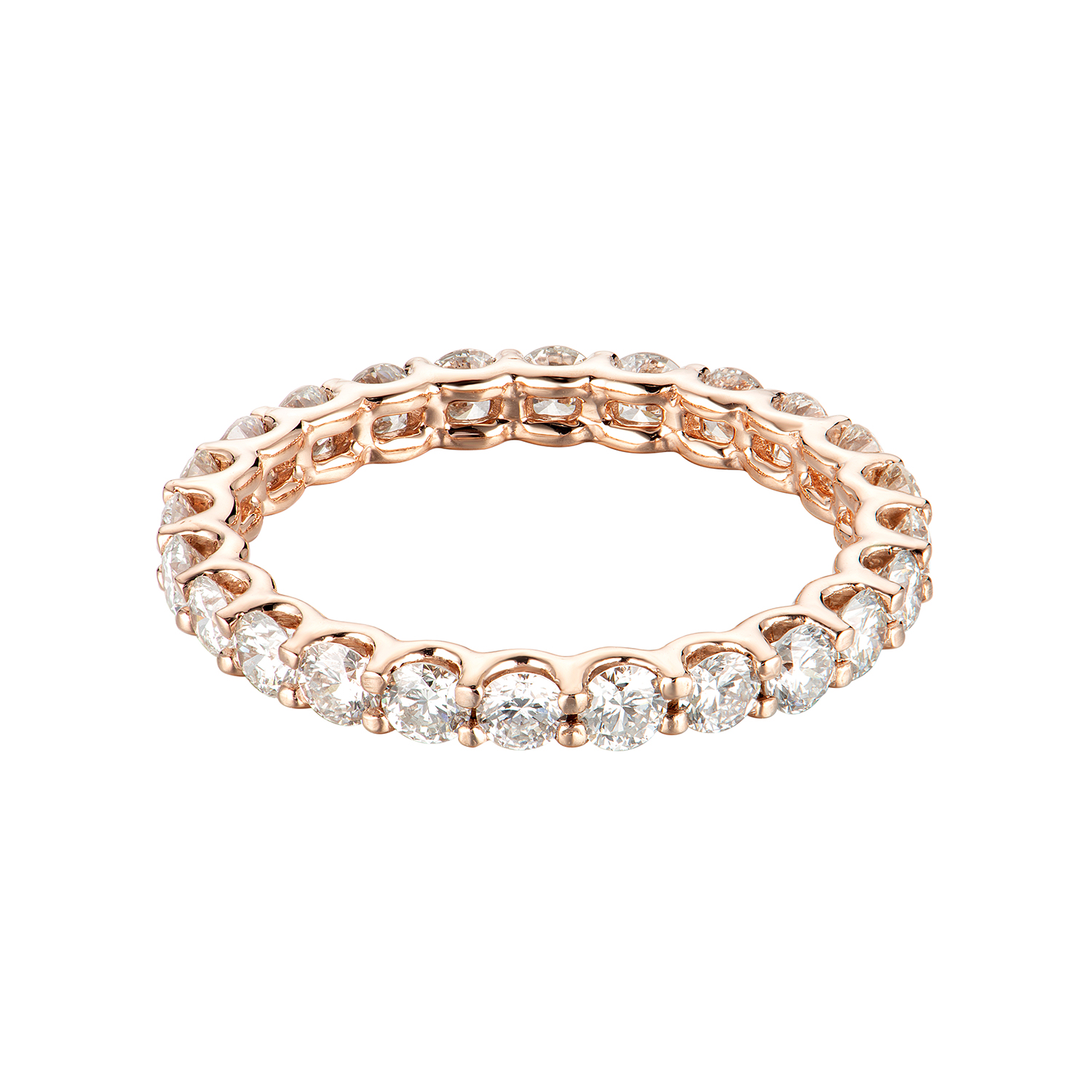 14K Rose Gold Diamond Eternity Wedding Band