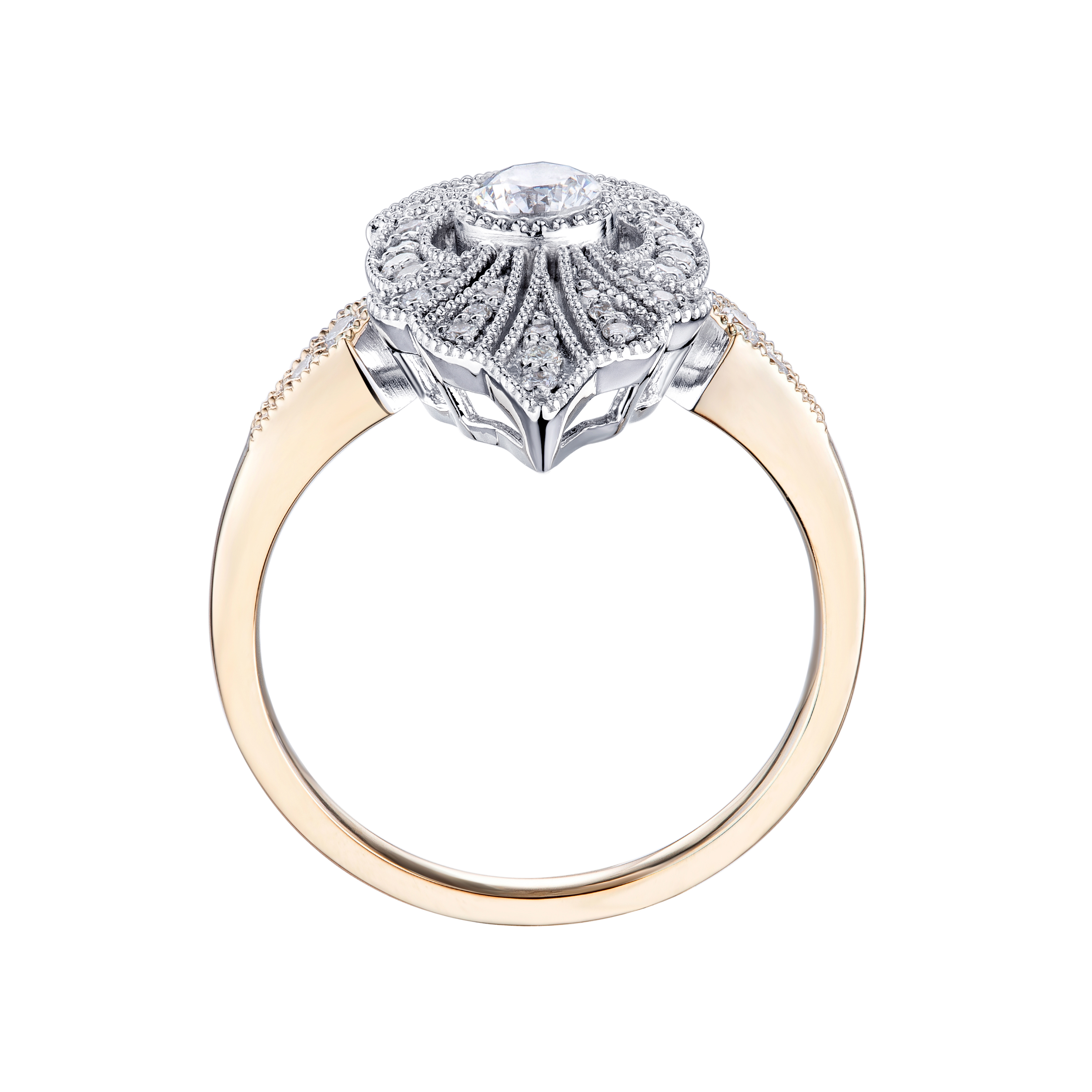 engrave pattern milgrain engagement ring